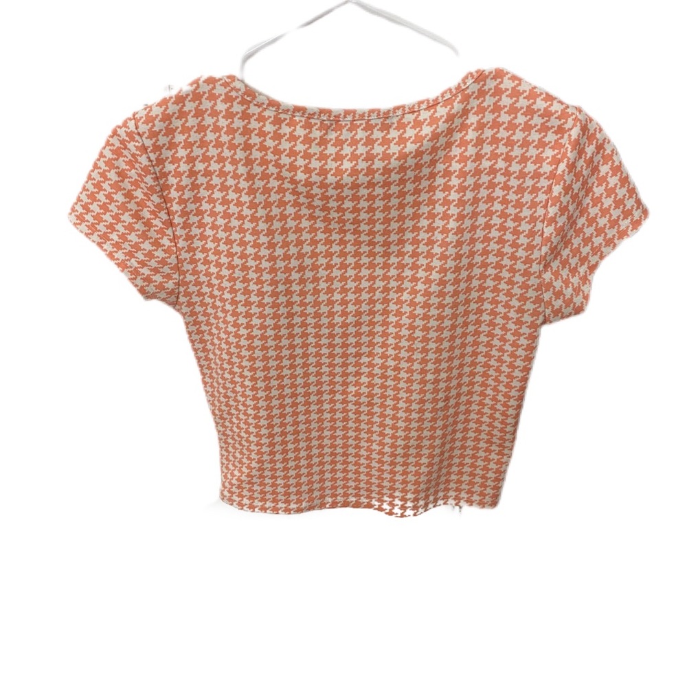 Y2K houndstooth pink and white crop top size large - Picture 4 of 4